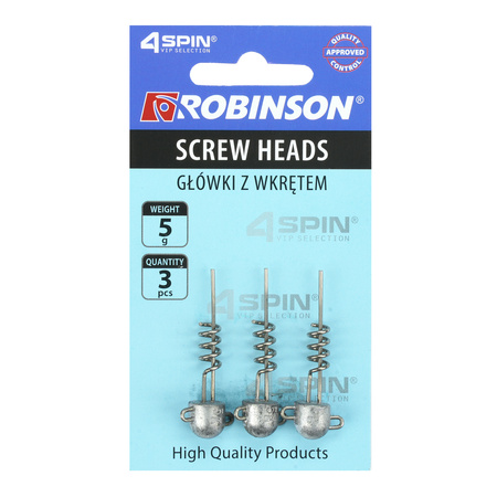 Główka z wkrętem do przynęt gumowych 5g, 3szt Robinson 84-GW-005