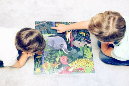 Mudpuppy Puzzle rodzinne świecące w ciemności Dżungla 500 elementów 8+