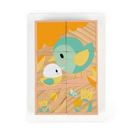 Klocki drewniane puzzle 6w1 Pure 6 elementów, Janod