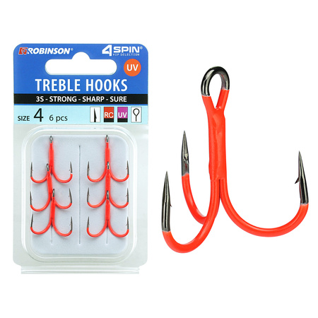 Kotwica 4SPIN Titanium 3S UV FLUO RED rozm. 4 (6 szt) Robinson 03-P-3SC-04