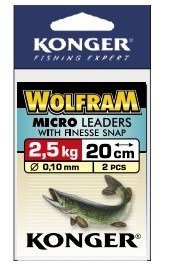 (R) PRZYPON WOLFRAMOWY MIKRO Z AGRAFKĄ FINESSE 15cm/2,5KG op. 2szt. KONGER 260001015