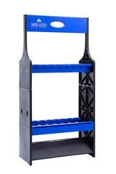 REGAŁ, STOJAK NA WĘDKI, 16 WĘDEK CZARNO-NIEBIESKI MIKADO R-STOJAK-08