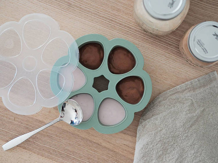 Beaba Silikonowy pojemnik do mrożenia 6 x 90 ml Sage green