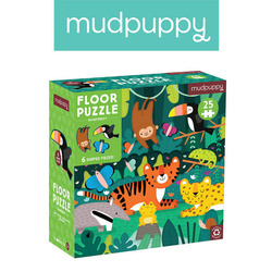 Mudpuppy Puzzle podłogowe Las deszczowy z elementami specjalnymi 25 elementów 2+