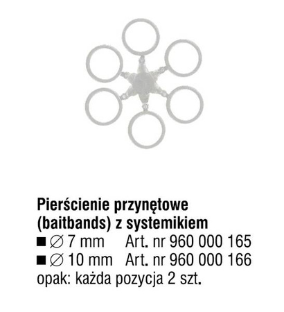 PIERŚCIENIE PRZYNĘTOWE Z SYSTEMIKIEM, ROZMIAR 7mm OP. 2SZT TEAM CARP KONGER 960000165