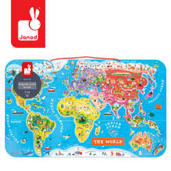 Puzzle magnetyczne Mapa świata, Janod