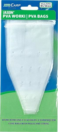 WOREK PVA KONICZNY ZE SZNURKIEM I OTWORAMI 80X160 5X10SZT. JAXON LC-PVA041