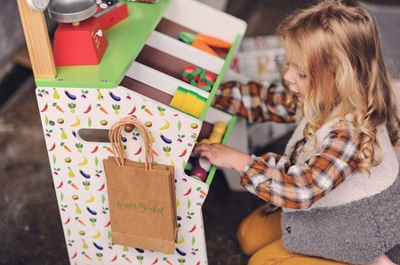 Warzywniak sklep duży drewniany z 33 elementami, JANOD