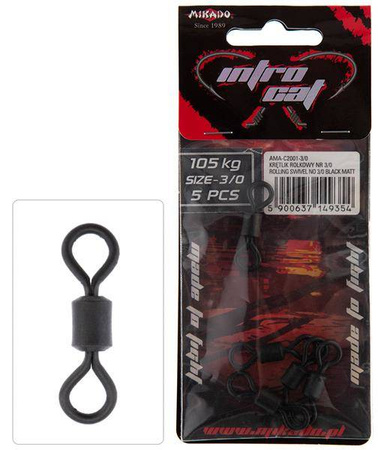 SUMOWY KRĘTLIK ROLKOWY - BLACK MATT - Nr. 3/0 - op.5szt. MIKADO AMA-C2001-3/0