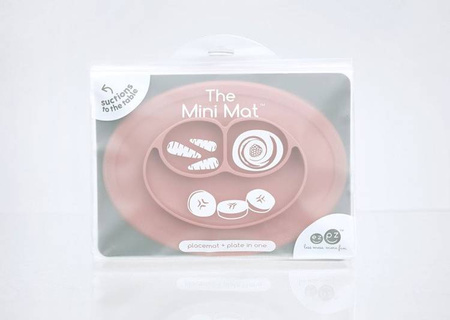 EZPZ Silikonowy talerzyk z podkładką mały 2w1 Mini Mat pastelowy róż