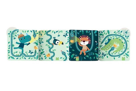 LILLIPUTIENS Magiczna rozkładana książeczka-harmonijka do kąpieli Safari Dżungla 12 m+