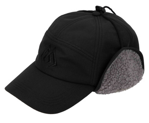 CZAPKA ZIMOWA - Z DASZKIEM I POLAREM - CZARNA - op. 1szt. MIKADO UM-UC015