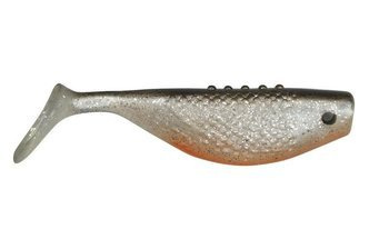 V-LURES Fatty 3"/7.5cm 4szt./bag PEARL/BLACK silver glitter orange    DRAGON CHE-FT30S-01-121