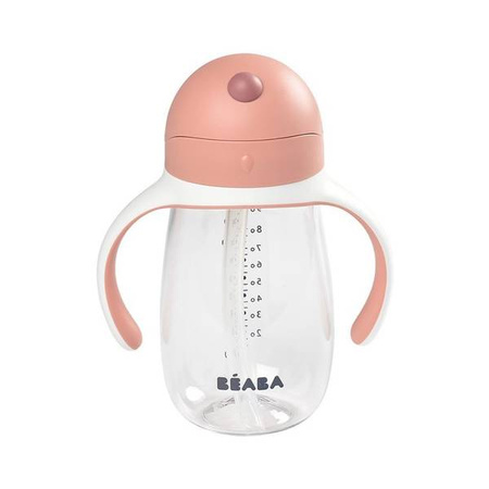 Beaba Butelka - kubek niekapek tritanowa ze słomką 300 ml old pink