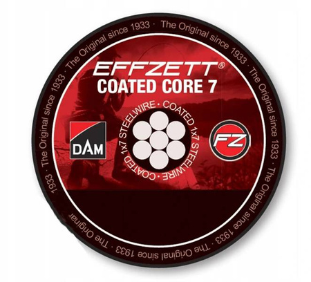 MATERIAŁ NA PRZYPON STALOWY EFFZETT COATED CORE7 BLACK 24KG / 10M DAM 56422