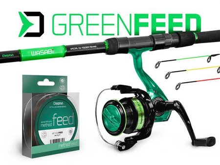 Zestaw feederowy Delphin GreenFEED 330cm/100g + 3T + 0,22mm Delphin (101002638)