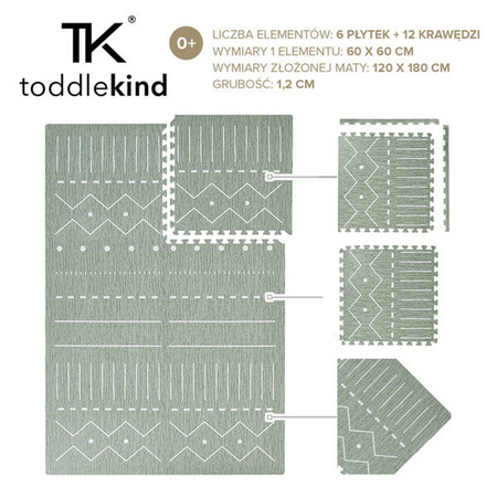TODDLEKIND Mata do zabawy piankowa podłogowa Prettier Playmat Berber Moss