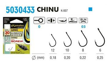 PRZYPON METHOD FEEDER 30CM CHINU 10BLNO/0,20mm WITH SPEAR OP.10SZT KAMATSU 503043310