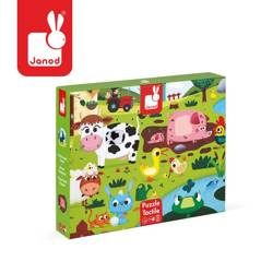 Puzzle sensoryczne 20 elementów Farma, Janod