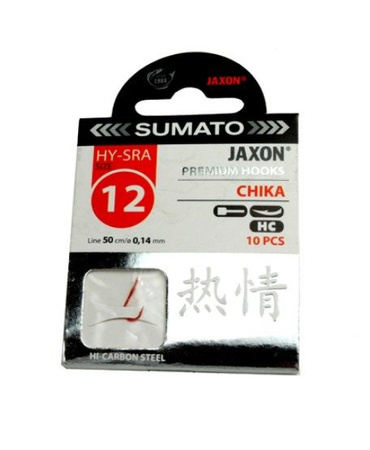 (R) HACZYKI SUMATO CHIKA 12 CZERWONE+PRZYPON 0,14 1X10SZT JAXON HY-SRA12