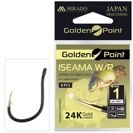 HACZYK KARPIOWY GOLDEN POINT - ISEAMA W/R Nr. 8 GB - torebka 10szt MIKADO HS10071-8-GB