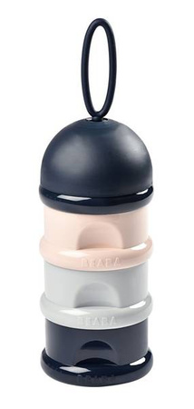 BEABA Pojemniki na mleko w proszku dark blue + gray + pink (opakowanie zbiorcze 6 szt.)