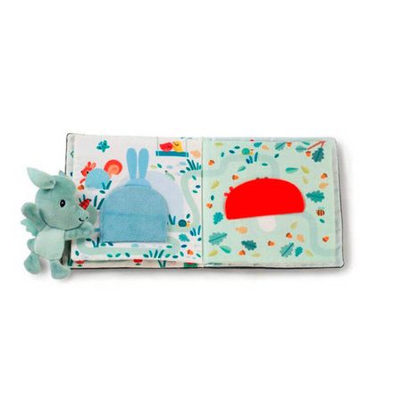 LILLIPUTIENS Książeczka z mini-przytulanką wielofunkcyjna "Puk puk" Smok Joe 18 m+