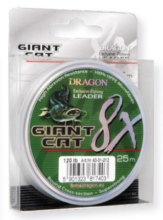 Plecionka Giant Cat 8X Leader 25 m 120 lb ciemnozielona DRAGON TDC-40-31-212