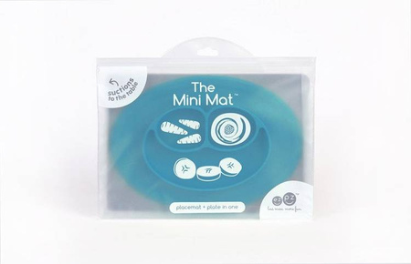 EZPZ Silikonowy talerzyk z podkładką mały 2w1 Mini Mat niebieski