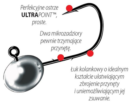 Główka jigowa MUSTAD MICRO 20 szt. 4 2.5 g DRAGON PDF-829-025-004