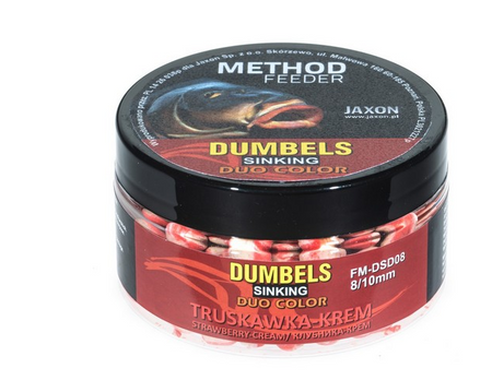 DUMBELS DUO COLOR SINKING METHOD FEEDER 8/10MM TRUSKAWKA/KREM 50G JAXON FM-DSD08