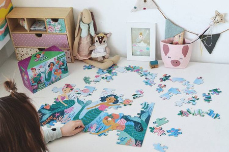 Mudpuppy Puzzle z brokatem Syrenki 100 elementów 5+