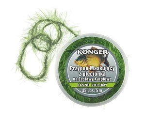 PRZYPON KARPIOWY MASKUJĄCY Z PLECIONKĄ JASNO ZIELONY 45lbs/5m KONGER 286002045