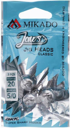 GŁÓWKI JIGOWE JAWS CLASSIC JIG BN 30gr - 6/0 - op.3 szt. MIKADO OMGJC-30-6/0-BN
