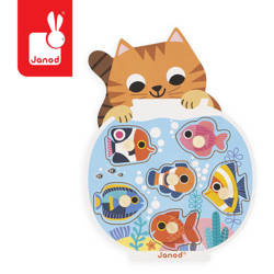 Puzzle drewniane Akwarium 6 elementów, 18 m+, Janod