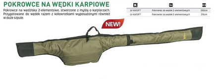 POKROWIEC KARPIOWY DO WĘDEK 2-ELEMENTOWYCH Z KOŁOWROTKIEM 215CM JAXON UJ-XAI13FT