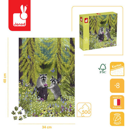 USZKODZONE OPAKOWANIE Puzzle artystyczne Psotne szopy 500 elementów 8+ Made in Poland, Janod