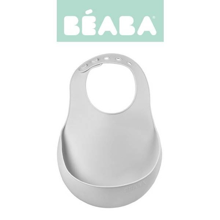 Beaba Śliniak silikonowy z kieszonką light mist