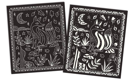 Zestaw kreatywny Do zdrapywania Karty świecące w ciemności Nocny świat 7+, Janod