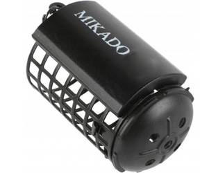 KOSZYCZEK ZANĘTOWY Z DENKIEM OKRĄGŁY (32x37) 15g - CZARNY - op.10szt MIKADO AMKZ-04-15-B