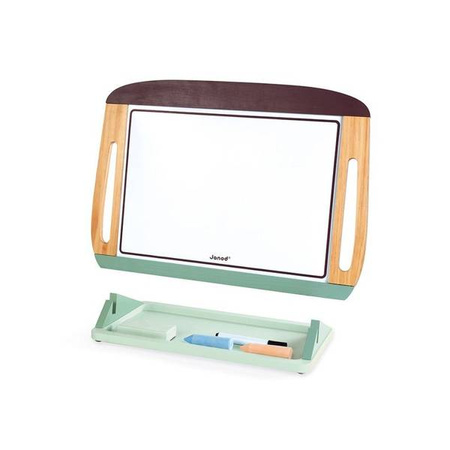 Drewniana tablica dwustronna 2 w 1 z akcesoriami, Janod