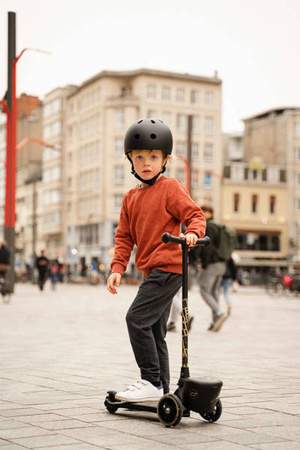 SCOOTANDRIDE Highwaykick 2 Lifestyle Hulajnoga trójkołowa balansowa z zamykanym schowkiem 2+ Black & Gold EDYCJA LIMITOWANA