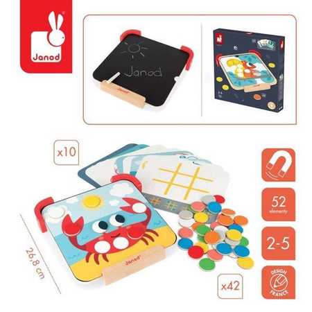 Układanka drewniana magnetyczna z tablicą Uczę się kolorów, Janod