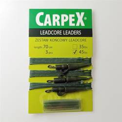 Zestaw końcowy lead core, 35LB, 70cm, 3szt. green Carpex 94-LC-P-351