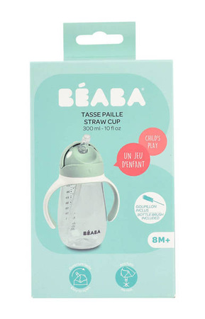 Beaba Bidon niekapek ze słomką tritanowy 300 ml Sage green