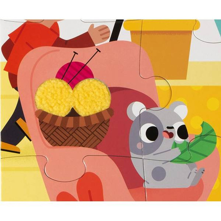 Puzzle sensoryczne 20 elementów Zwierzęta domowe, Janod