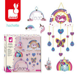 Multi - zestaw kreatywny 9 dekoracji Tęcza 7+, Janod