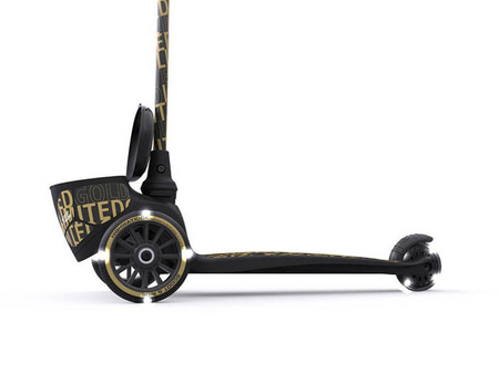SCOOTANDRIDE Highwaykick 2 Lifestyle Hulajnoga trójkołowa balansowa z zamykanym schowkiem 2+ Black & Gold EDYCJA LIMITOWANA