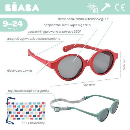 Beaba Okulary przeciwsłoneczne dla dzieci 9-24 miesięcy Poppy red