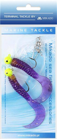 ZESTAW MORSKI - PILK TWIST JIGHEAD RIG 7.5 cm - 2x6 g (VIOLET) MIKADO LS-A007-2X6Y-09